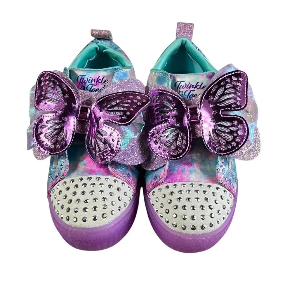 Skechers Kids Sneakers with Pink and Purple Butterfly